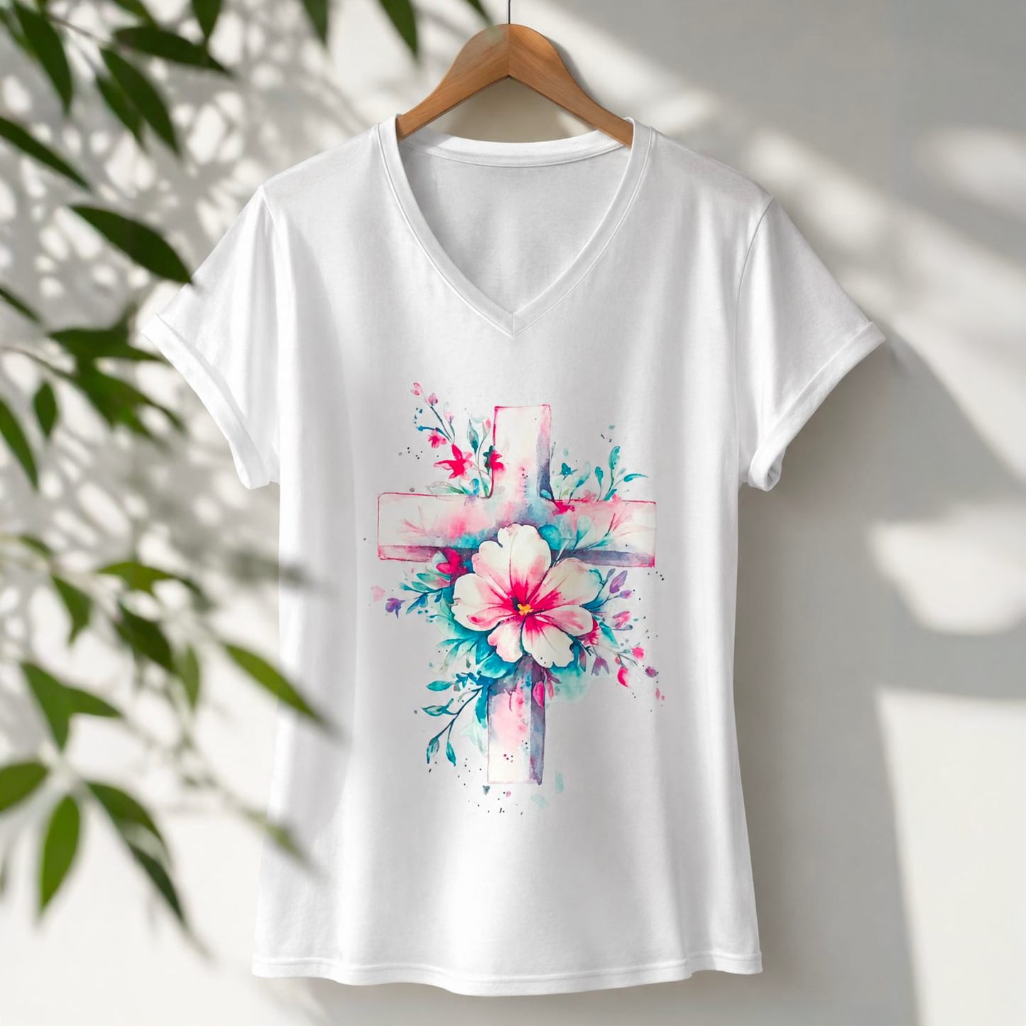 T-shirt Croix Fleurie Femme
