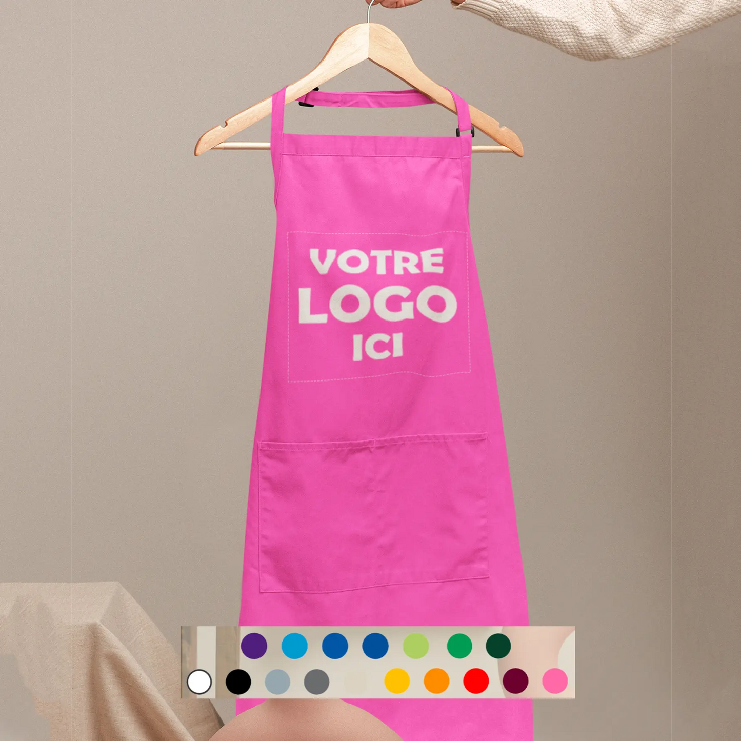 Tablier personnalisable avec poche avant femme