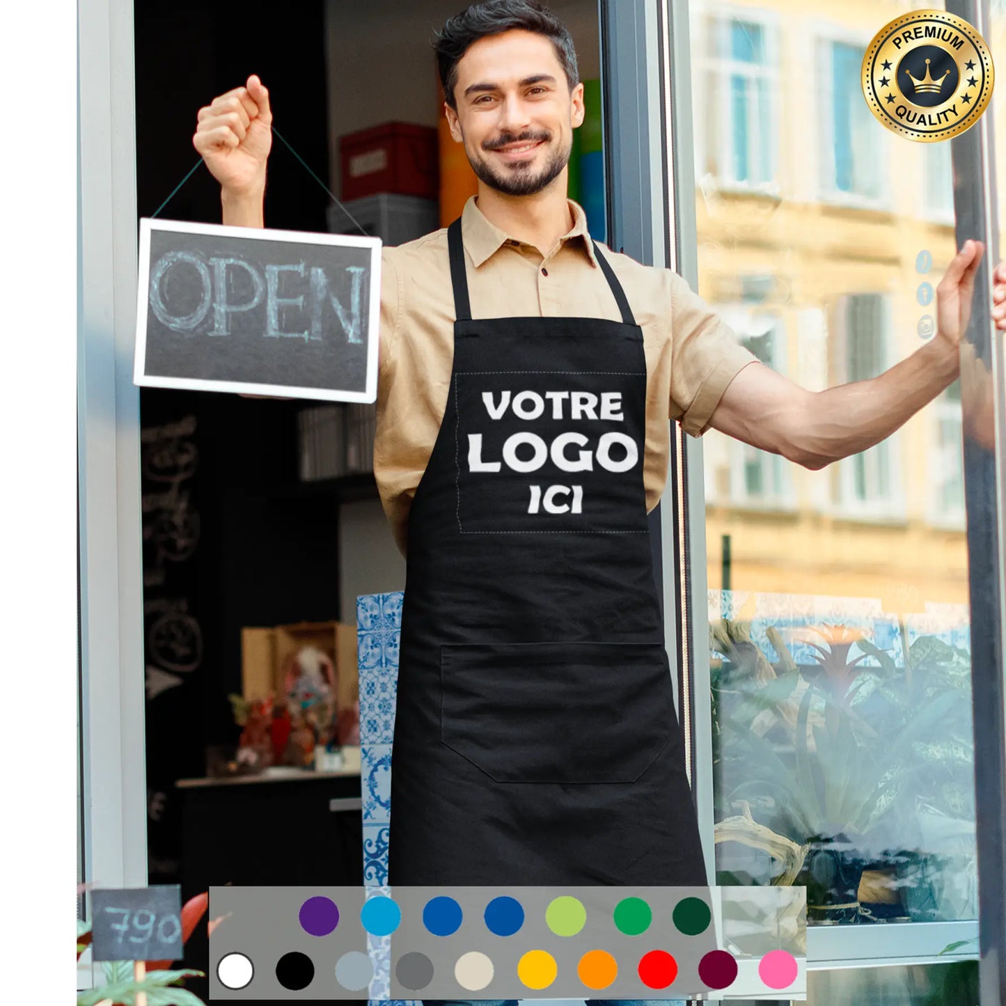 Tablier personnalisable avec poche avant homme