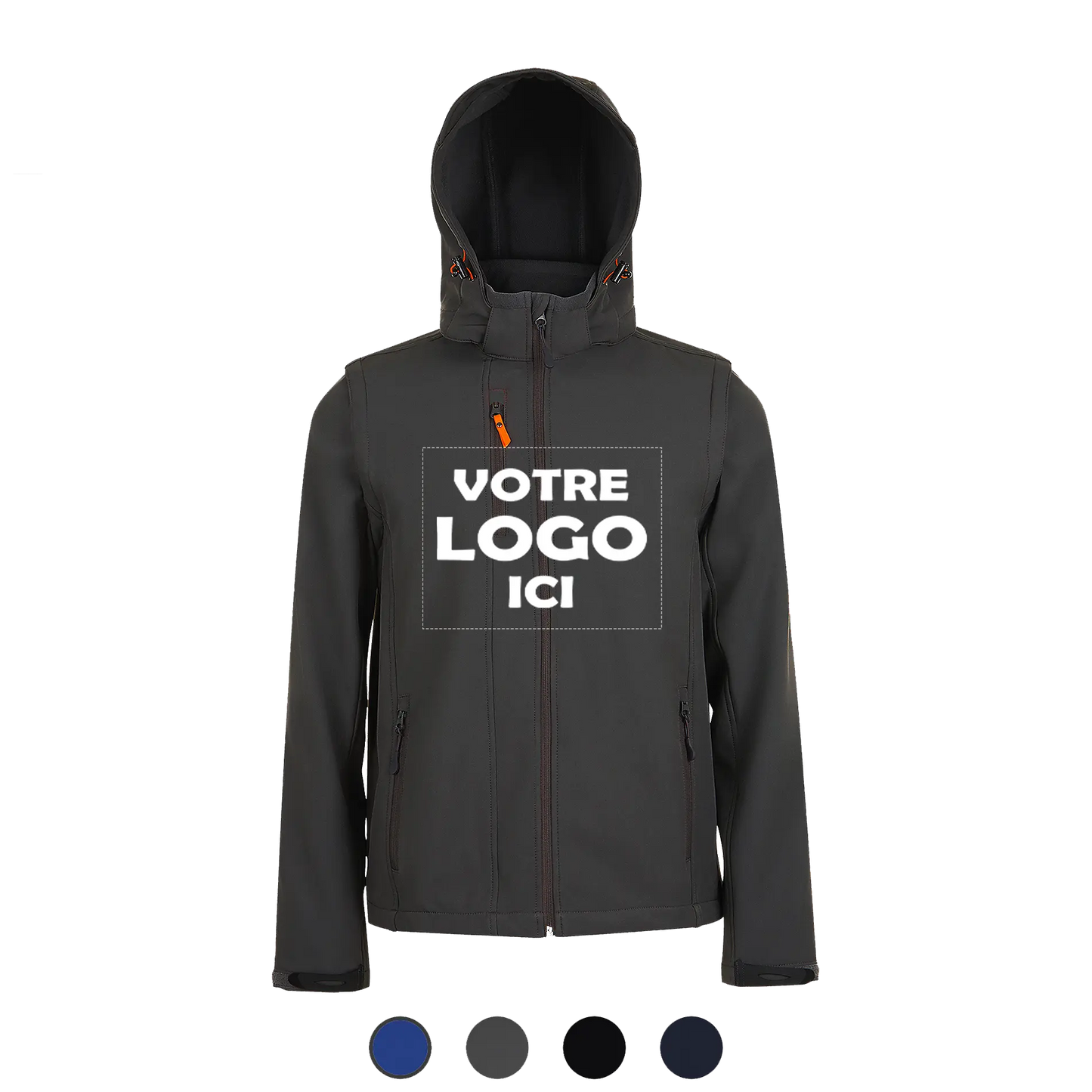 Veste softshell personnalisable homme capuche et manches amovibles