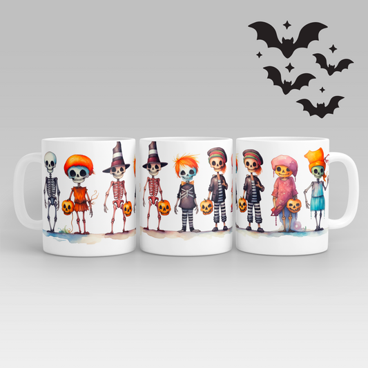 Mug Halloween Skull Family