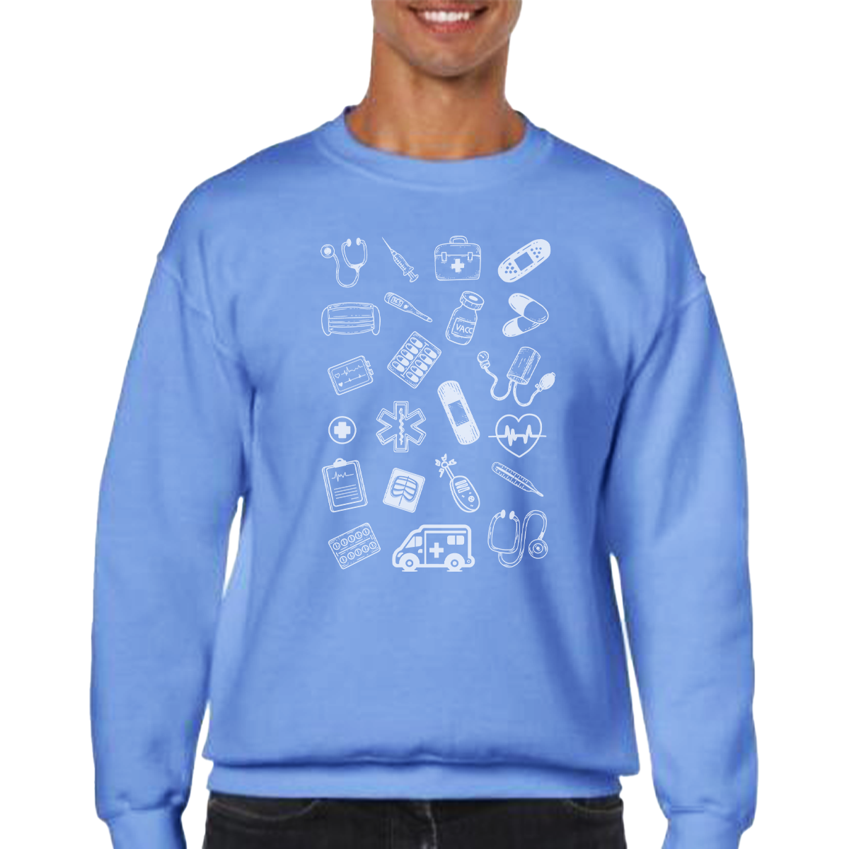 Sweat Bleu caroline homme Medical Vibes