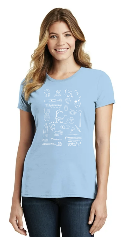 Tee-shirt Bleu clair femme Dentiste Vibes