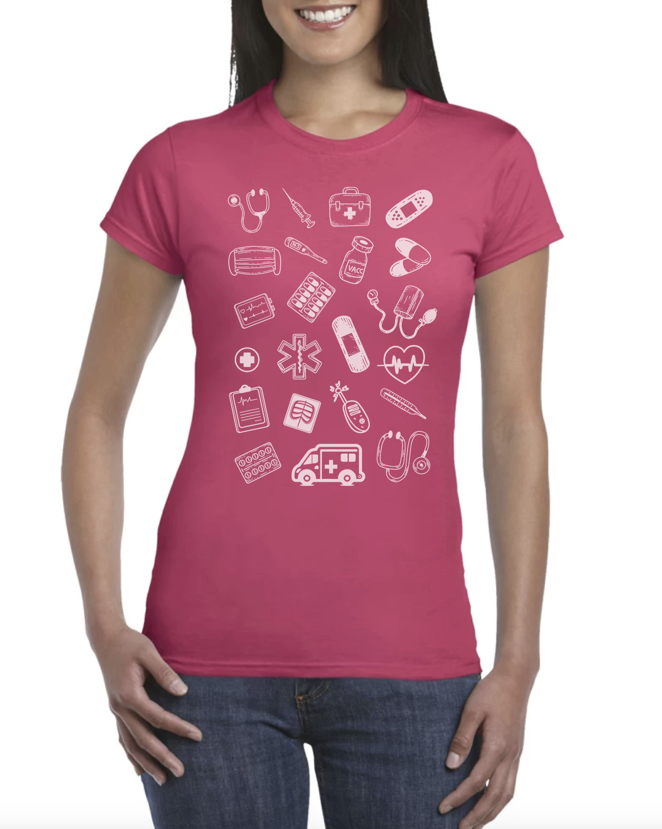 Tee-shirt rose femme Medical Vibes