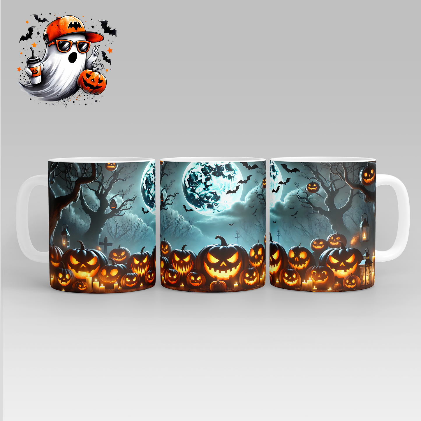 Mug Halloween Citrouille pleine lune