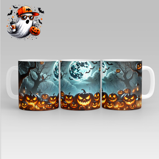 Mug Halloween Citrouille pleine lune