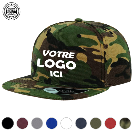 Casquette visière plate personnalisable 100% Polyester