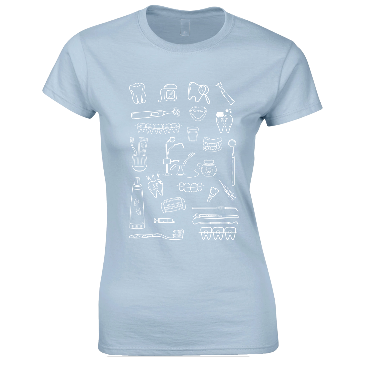 Tee-shirt Bleu clair femme Dentiste Vibes