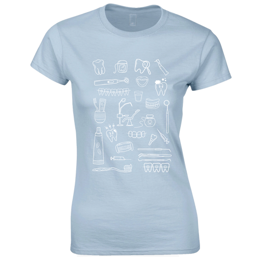 Tee-shirt Bleu clair femme Dentiste Vibes